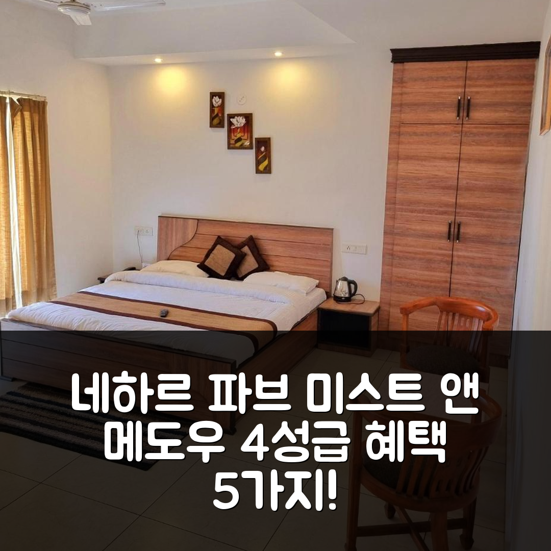 네하르 파브 숙소 여행 호텔 추천 미스트 앤 메도우 리조트 | 4성급 가성비와 조식, 수영장 혜택 5가지